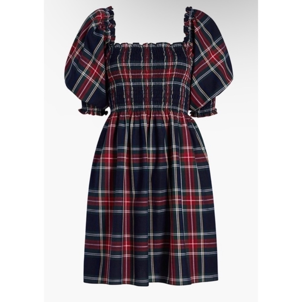 XS Hill House Athena Nap Dress Navy Tartan